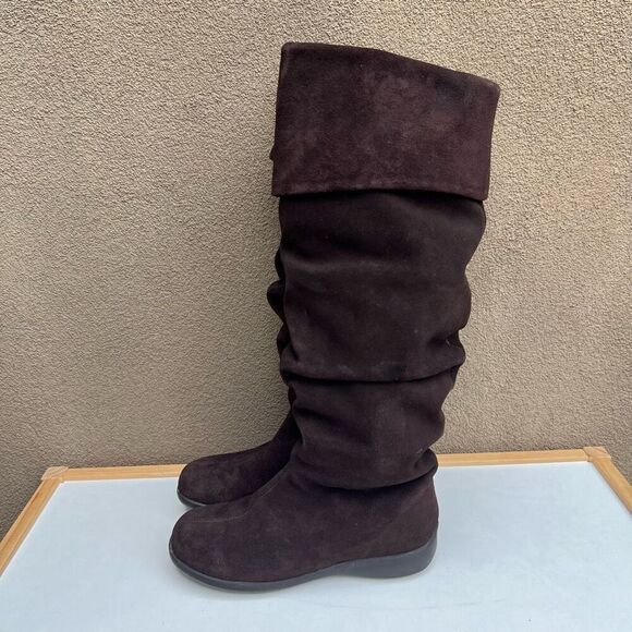 Blondo Winter Suede Boots Fur Lined Chocolate Brown Womens Size 6 Pull On Warm - Picture 9 of 9